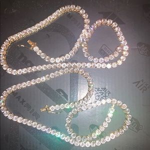 2 18kt gold tennis chains.       18inches